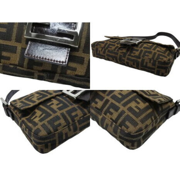 FENDI Mamma Bucket Hobo Shoulder Bag Zucca Canvas Leather Brown - Picture 5 of 8